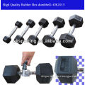 High Quality Hex rubber coated dumbbell